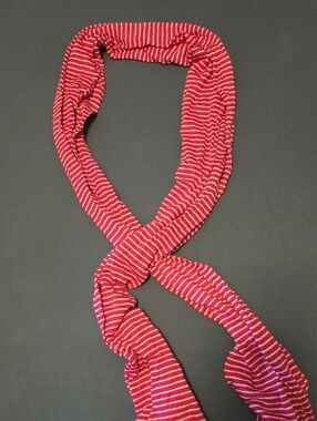 Talbots Red and White Striped Lightweight Scarf